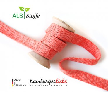 Bio Flachkordel - 2 cm - orange mélange - Albstoffe - Hamburger Liebe
